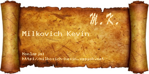Milkovich Kevin névjegykártya